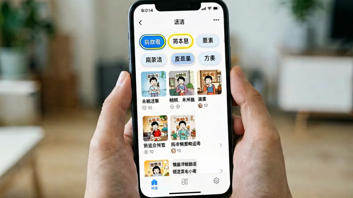 用户在手机上浏览香蕉漫画分类筛选页面，展示多标签叠加筛选操作场景